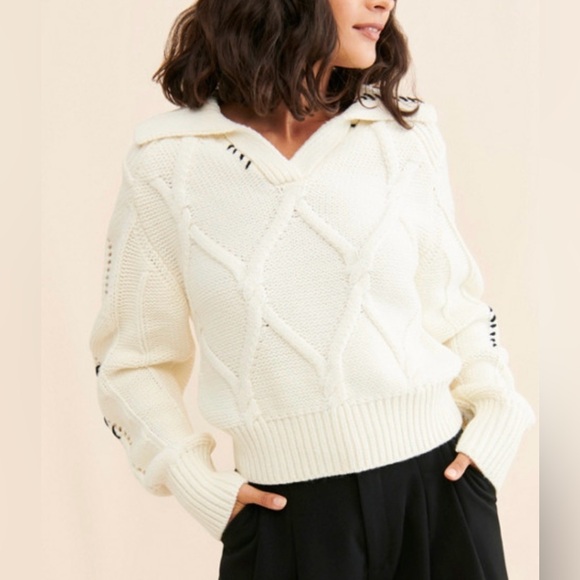 NWOT Large En Saison Cable Knit Sweater - Picture 1 of 5